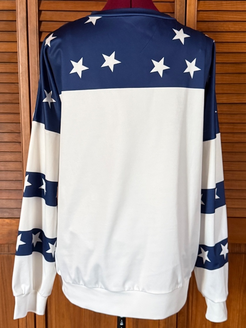Unbranded Women’s ¼ Zip Pullover Top Stars & Stripes XXL - Picture 4 of 12